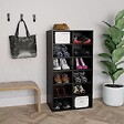 VIDAXL - vidaXL étagère à  chaussures Noir 54x34x100,5 cm Bois d'ingénierie - vignette