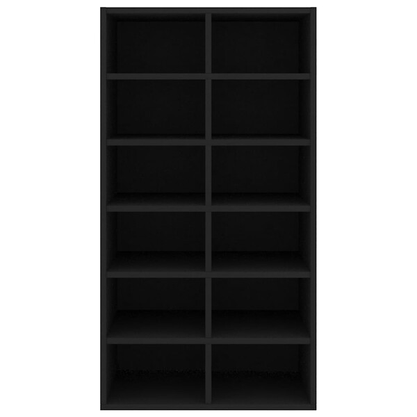 VIDAXL - vidaXL étagère à  chaussures Noir 54x34x100,5 cm Bois d'ingénierie - large