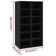 VIDAXL - vidaXL étagère à  chaussures Noir 54x34x100,5 cm Bois d'ingénierie - vignette