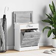 VIDAXL - vidaXL Armoire à  chaussures Gris 50 x 28 x 58 cm Bois de Paulownia - vignette