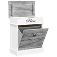 VIDAXL - vidaXL Armoire à  chaussures Gris 50 x 28 x 58 cm Bois de Paulownia - vignette