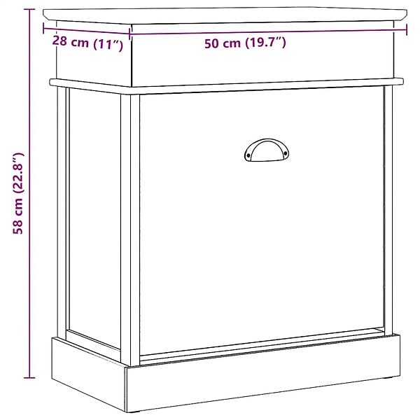 VIDAXL - vidaXL Armoire à  chaussures Gris 50 x 28 x 58 cm Bois de Paulownia - large