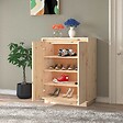 VIDAXL - vidaXL Armoire à  chaussures 60x35x80 cm Bois de pin massif - vignette