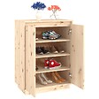 VIDAXL - vidaXL Armoire à  chaussures 60x35x80 cm Bois de pin massif - vignette