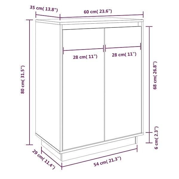 VIDAXL - vidaXL Armoire à  chaussures 60x35x80 cm Bois de pin massif - large