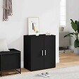 VIDAXL - vidaXL Armoire à  chaussures Noir 60x35x70 cm Bois d'ingénierie - vignette