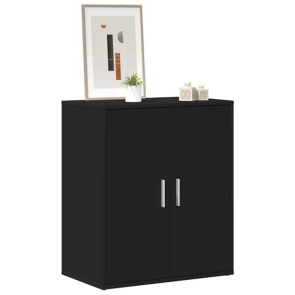 VIDAXL - vidaXL Armoire à  chaussures Noir 60x35x70 cm Bois d'ingénierie - large