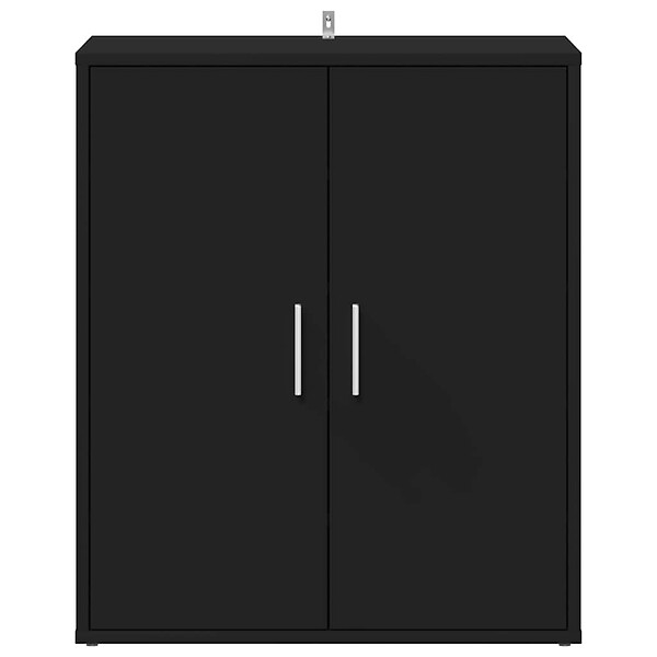 VIDAXL - vidaXL Armoire à  chaussures Noir 60x35x70 cm Bois d'ingénierie - large