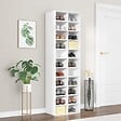 VIDAXL - vidaXL Armoire à  chaussures Blanc 54x34x183 cm Bois d'ingénierie - vignette