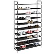 VIDAXL - vidaXL Range-chaussures avec 10 étagères Métal et Tissu non tissé Noir - vignette