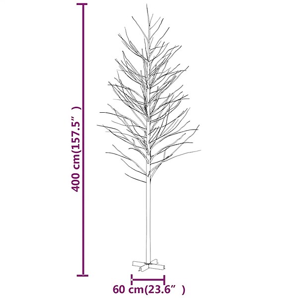 VIDAXL - vidaXL Bouleau blanc à  LED 672 LED Blanc chaud 400 cm - large