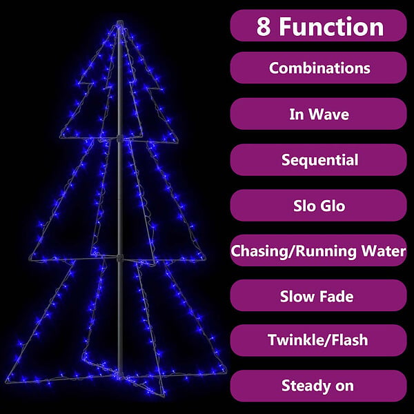 VIDAXL - vidaXL Arbre de Noël cône 200 LED d'intérieur/d'extérieur 98x150 cm - large