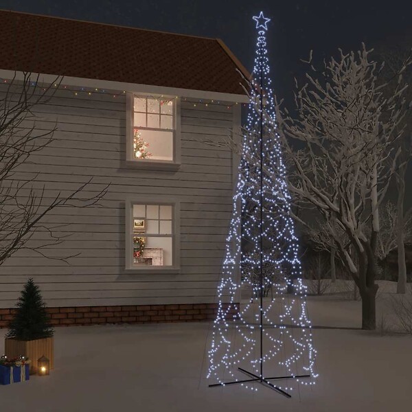 VIDAXL - vidaXL Arbre de Noël cône 3000 LED Blanc froid 230x800 cm - large