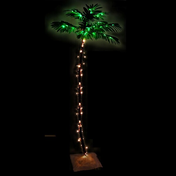 VIDAXL - vidaXL Palmier à  LED 96 LED Blanc chaud 180 cm - large
