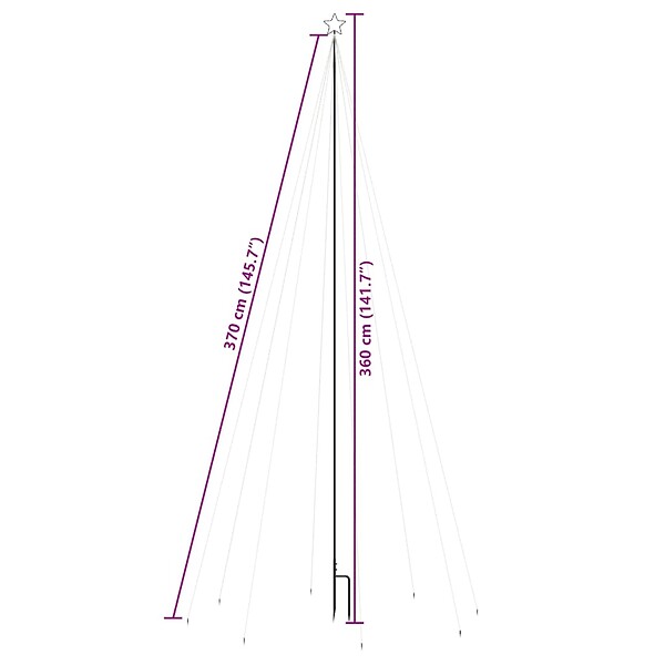 VIDAXL - vidaXL Sapin de Noël à  LED Intérieur/Extérieur 576 LED bleu 3,6 m - large