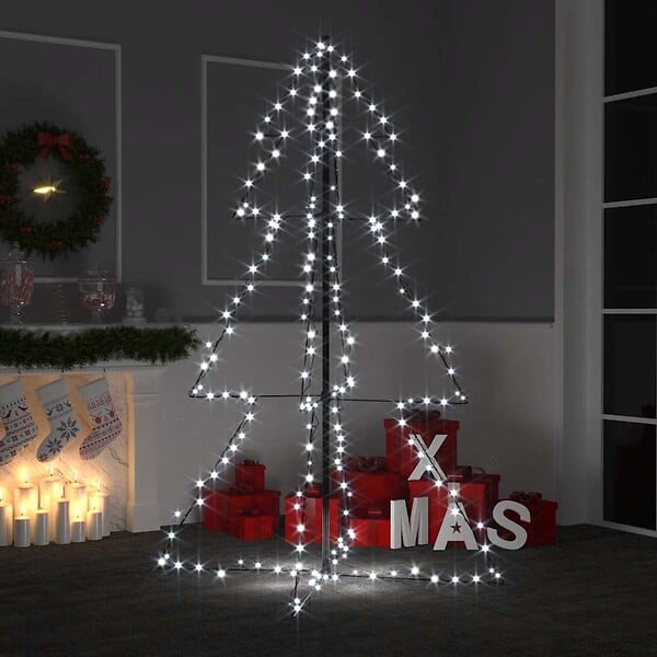 VIDAXL - vidaXL Arbre de Noël cône 200 LED d'intérieur/d'extérieur 98x150 cm - large