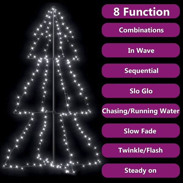 VIDAXL - vidaXL Arbre de Noël cône 200 LED d'intérieur/d'extérieur 98x150 cm - large