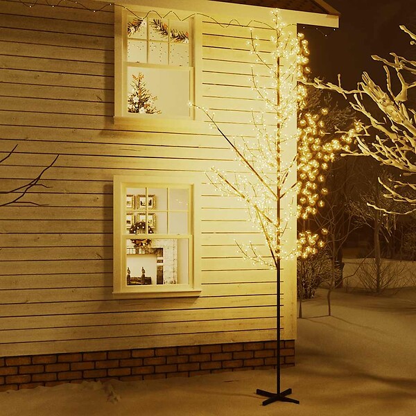 VIDAXL - vidaXL Arbre à  LED fleur de cerisier 672 LED Blanc chaud 400 cm - large