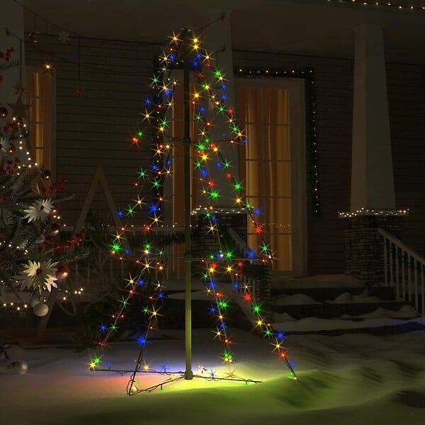 VIDAXL - vidaXL Arbre de Noël cône 160 LED d'intérieur/d'extérieur 78x120 cm - large