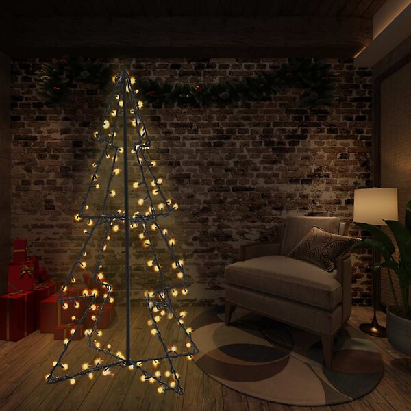 VIDAXL - vidaXL Arbre de Noël cône 240 LED d'intérieur/d'extérieur 115x150 cm - large