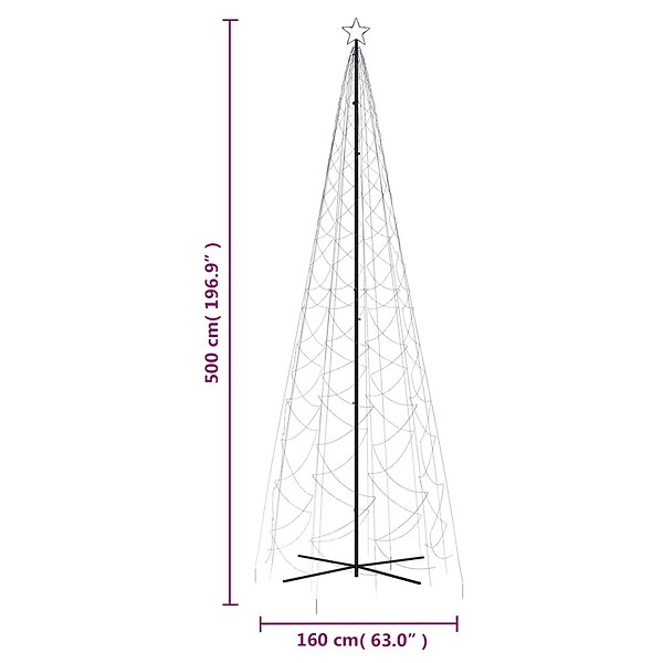 VIDAXL - vidaXL Arbre de Noël cône 1400 LED Bleues 160x500 cm - large