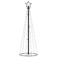 VIDAXL - vidaXL Arbre de Noël cône Blanc chaud 108 LED 70x180 cm - vignette