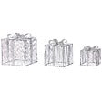 BELIANI - Décoration extérieure LED ARNES Cadeaux de Noël 25/20/15 cm Argenté - vignette