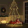 VIDAXL - vidaXL Arbre de Noël cône 240 LED d'intérieur/d'extérieur 118x180 cm - vignette