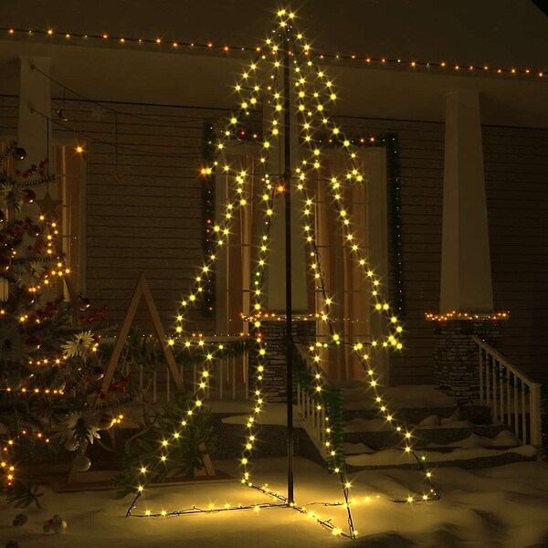 VIDAXL - vidaXL Arbre de Noël cône 240 LED d'intérieur/d'extérieur 118x180 cm - large