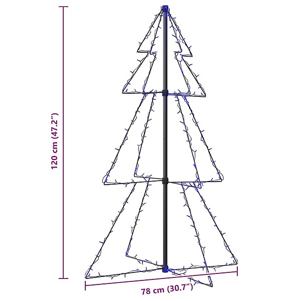 VIDAXL - vidaXL Arbre de Noël cône 160 LED d'intérieur/d'extérieur 78x120 cm - large