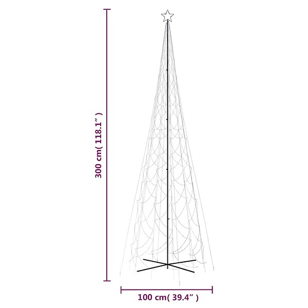VIDAXL - vidaXL Arbre de Noël cône 3000 LED Bleues 230x800 cm - large