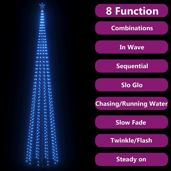 VIDAXL - vidaXL Sapin de Noël cône 752 LED bleues Décoration 160x500 cm - large