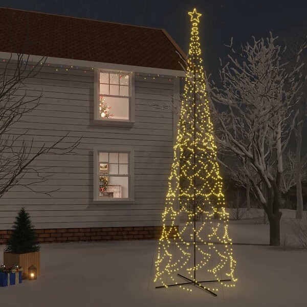 VIDAXL - vidaXL Arbre de Noël cône 3000 LED Blanc chaud 230x800 cm - large
