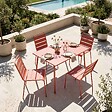 OVIALA - Ensemble table de jardin en métal et 4 chaises argile - Palavas - vignette