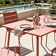 OVIALA - Ensemble table de jardin en métal et 4 chaises argile - Palavas - vignette