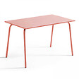 OVIALA - Ensemble table de jardin en métal et 4 chaises argile - Palavas - vignette