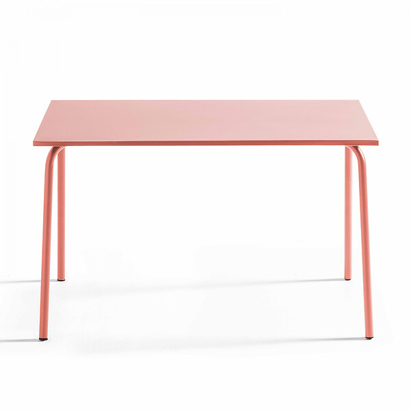 OVIALA - Ensemble table de jardin en métal et 4 chaises argile - Palavas - large