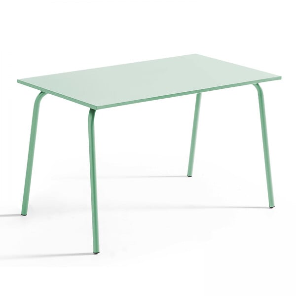 OVIALA - Ensemble table de jardin en métal et 4 chaises vert sauge - Palavas - large