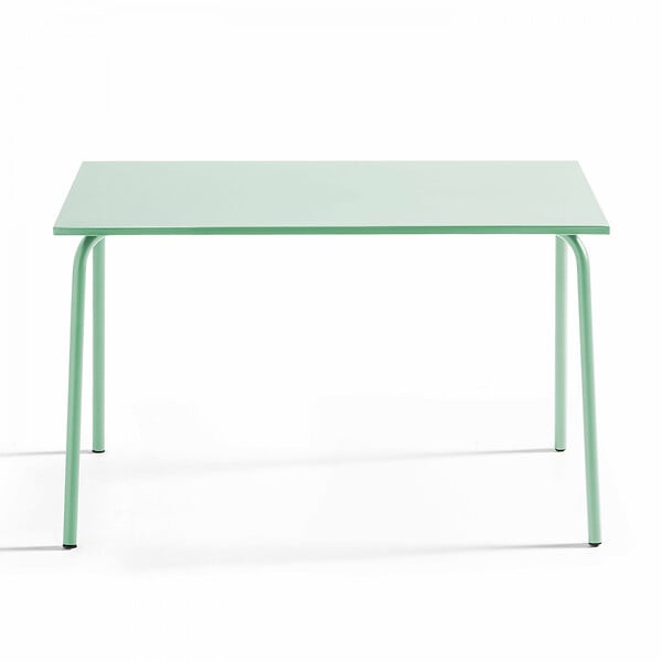 OVIALA - Ensemble table de jardin en métal et 4 chaises vert sauge - Palavas - large