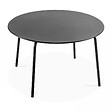 OVIALA - Ensemble table de jardin ronde et 6 fauteuils acier gris - Palavas - vignette