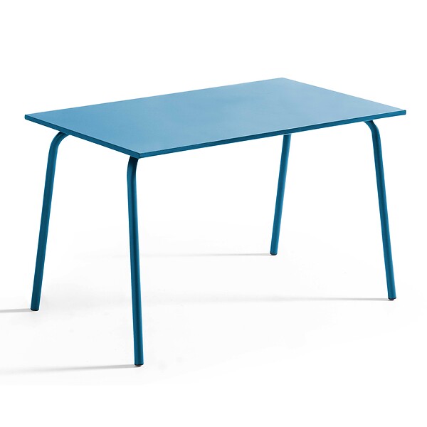 OVIALA - Ensemble table de jardin en métal et 4 chaises bleu pacific - Palavas - large