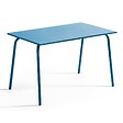OVIALA - Ensemble table de jardin en métal et 4 chaises bleu pacific - Palavas - vignette