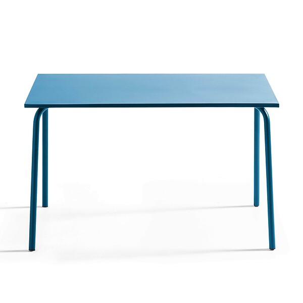 OVIALA - Ensemble table de jardin en métal et 4 chaises bleu pacific - Palavas - large
