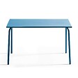 OVIALA - Ensemble table de jardin en métal et 4 chaises bleu pacific - Palavas - vignette