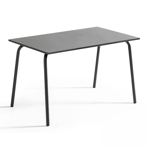 OVIALA - Ensemble table de jardin en métal et 4 chaises anthracite - Palavas - large