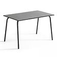 OVIALA - Ensemble table de jardin en métal et 4 chaises anthracite - Palavas - vignette