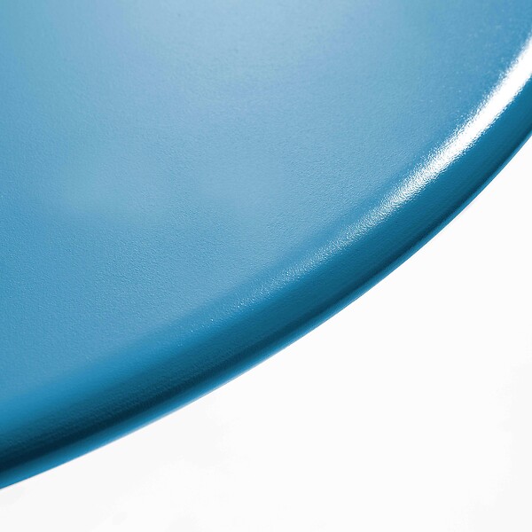 OVIALA - Ensemble table de jardin ronde et 6 fauteuils acier bleu pacific - Palavas - large