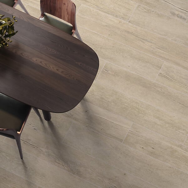 RO'MA NATURE - Carrelage effet Parquet Bois Clair 121x19,5x0,9 cm In&Out Lunerol - Sol et mur intérieur et Sol extérieur (vendu par carton de 0,94 m²) - large