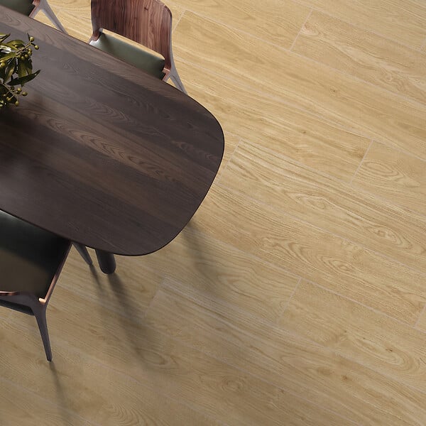 RO'MA NATURE - Carrelage effet Parquet Bois Chêne Naturel 121x19,5x0,9 cm In&Out Valoren - Sol et mur intérieur et Sol extérieur (vendu par carton de 0,94 m²) - large