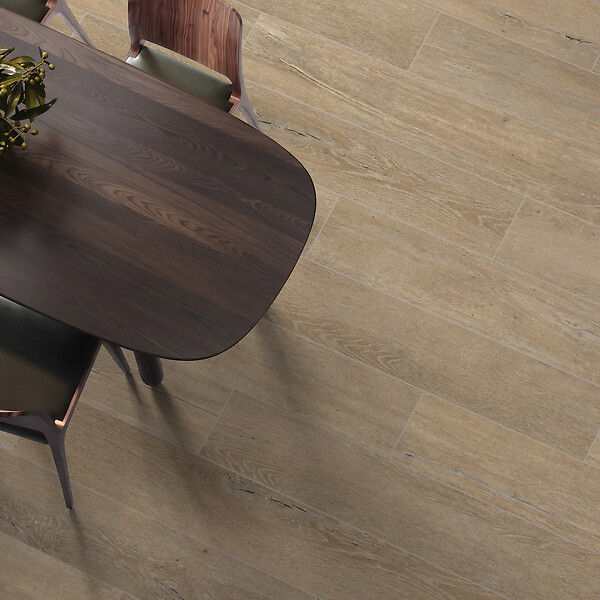 RO'MA NATURE - Carrelage effet Parquet Bois Brun Brut 121x19,5x0,9 cm In&Out Lunerol - Sol et mur intérieur et Sol extérieur (vendu par carton de 0,94 m²) - large